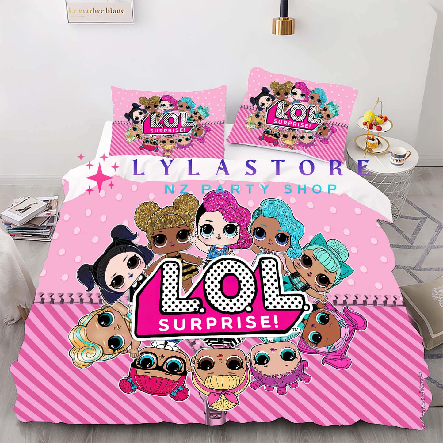 lol-surprise-girl-duvet-cover-pillow-nz-lylastore.com