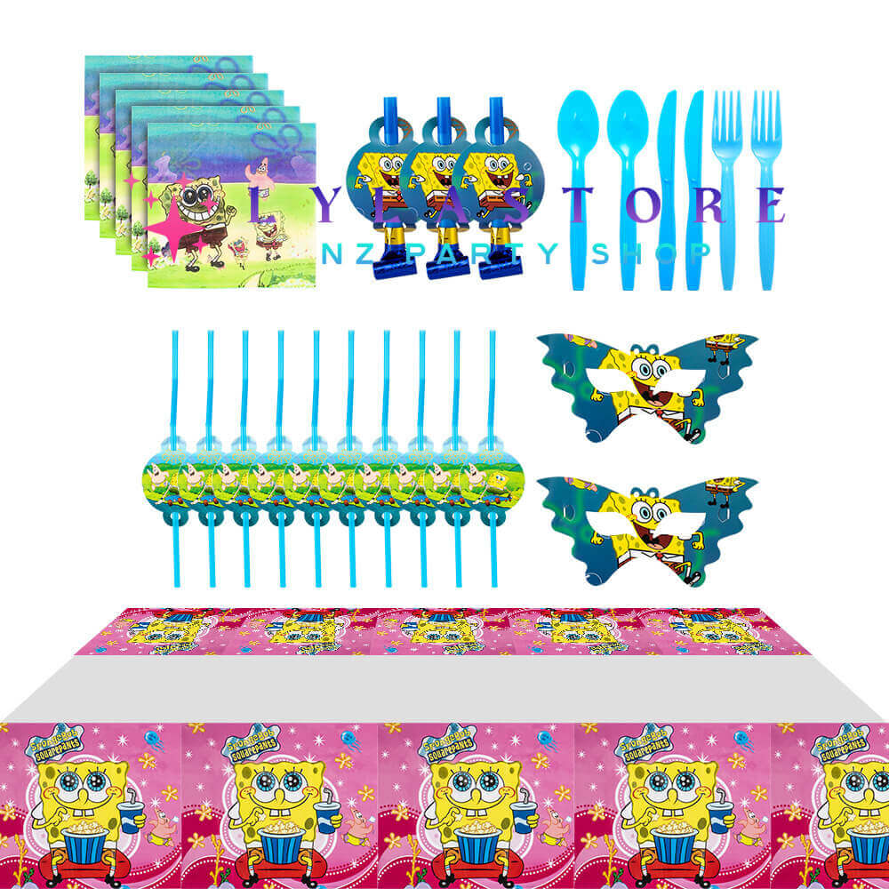 145Pcs SpongeBob SquarePants Birthday Party Decorations
