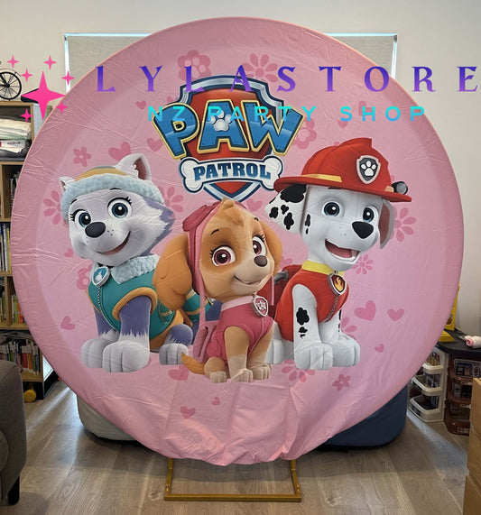 Paw Patrol Skye Backdrop Hire in Auckland - Premium 2m Round Design | Affordable Daily Rates