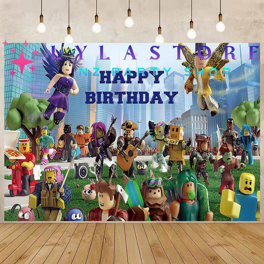 Roblox Birthday Party Backdrop | Banner - 03