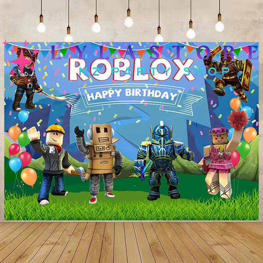 Roblox Birthday Party Backdrop | Banner - 04