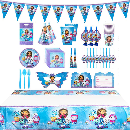 135Pcs Gabby Dollhouse Birthday Party Decorations