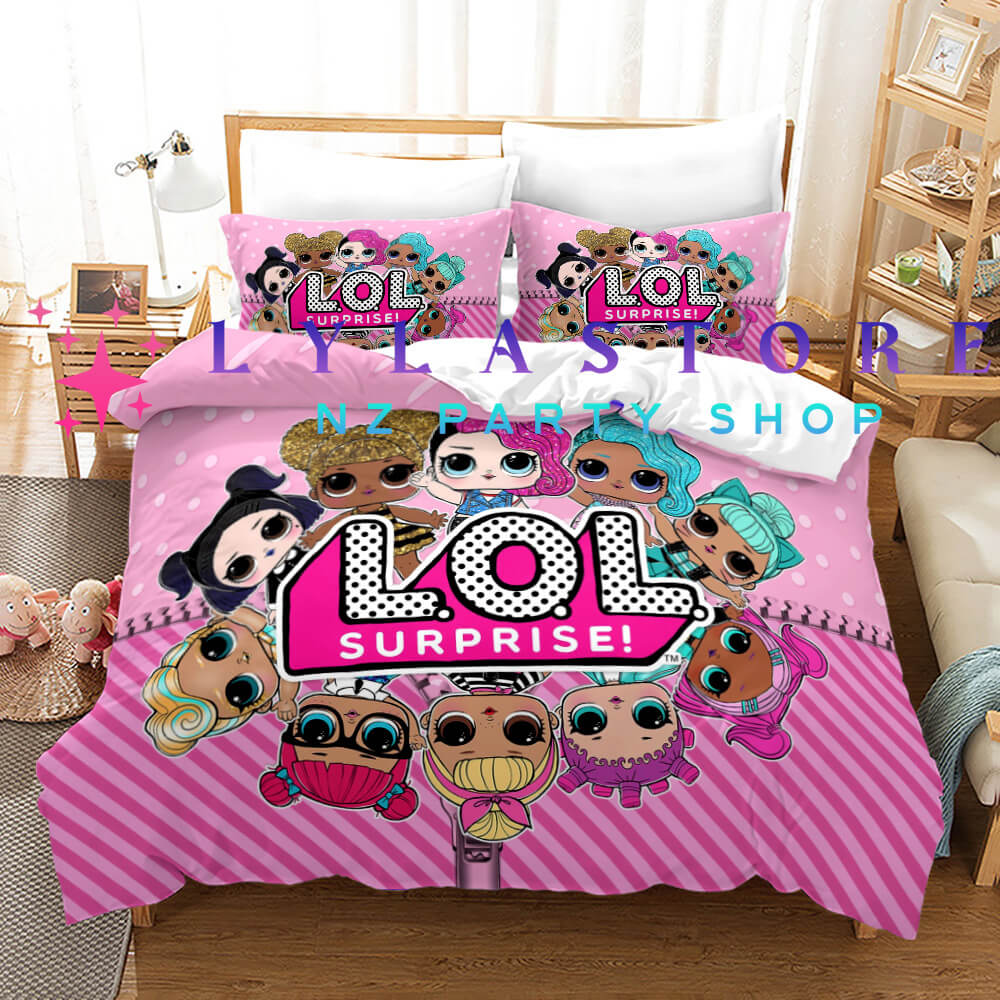 LOL Surprise Girl Duvet Cover Set - Perfect for Kids Bedroom