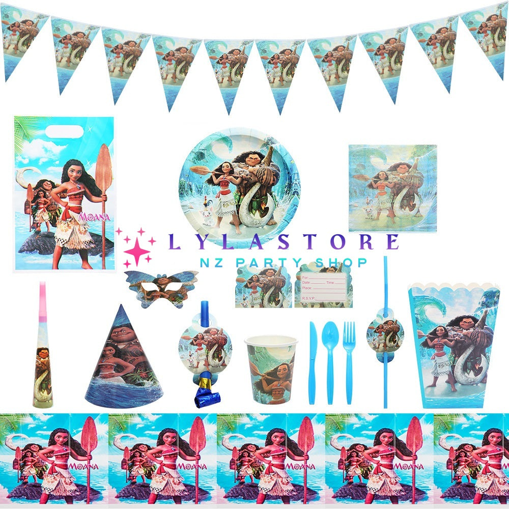 moana-birthday-party-plate-fork-straw-cups-cake-topper-backdrop-mask-blower-lylastore.com
