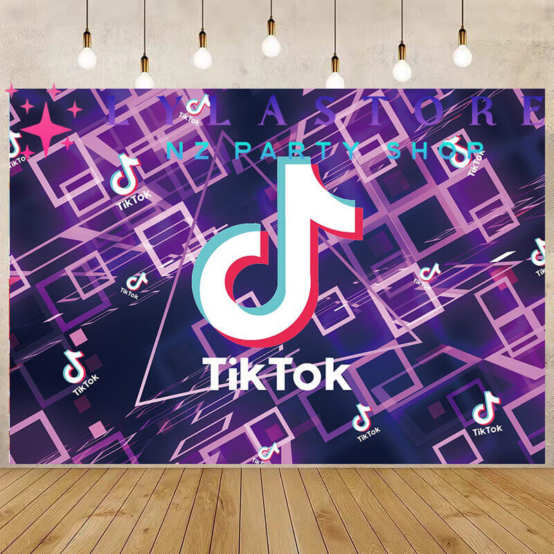 Tiktok Birthday Party Backdrop | Banner - 02