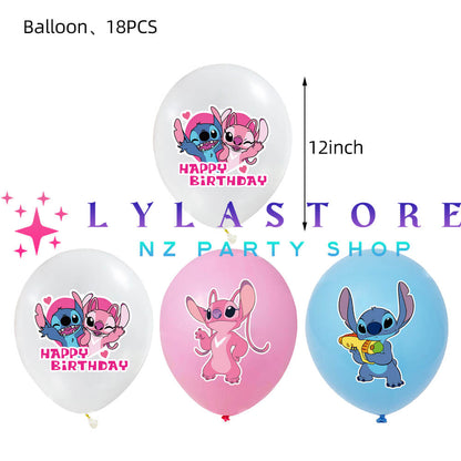 Disney Stitch Pink Themed Birthday Party Balloon Pack Decorations - 322