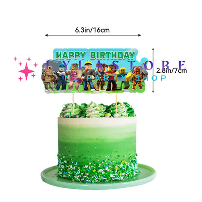 Roblox-green-cake-topper-birthday-decoration-lylastore.com
