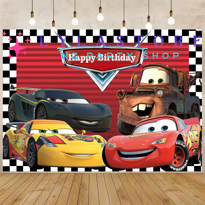 Disney Cars Birthday Party Backdrop | Banner - 08