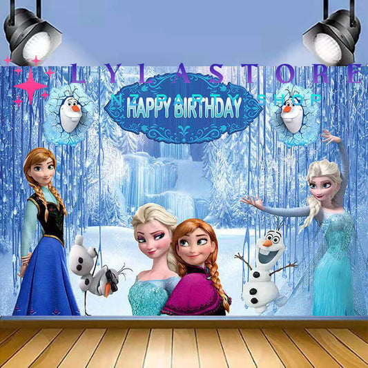 Disney Frozen Birthday Party Backdrop | Banner - 09