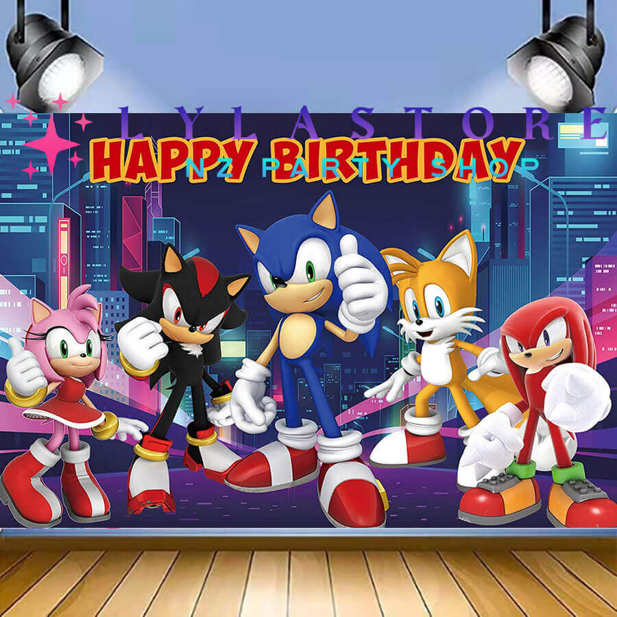 Sonic Birthday Party Backdrop | Banner - 12