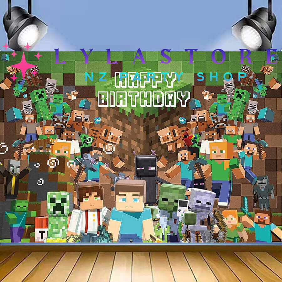 Minecraft Birthday Party Backdrop | Banner - 16