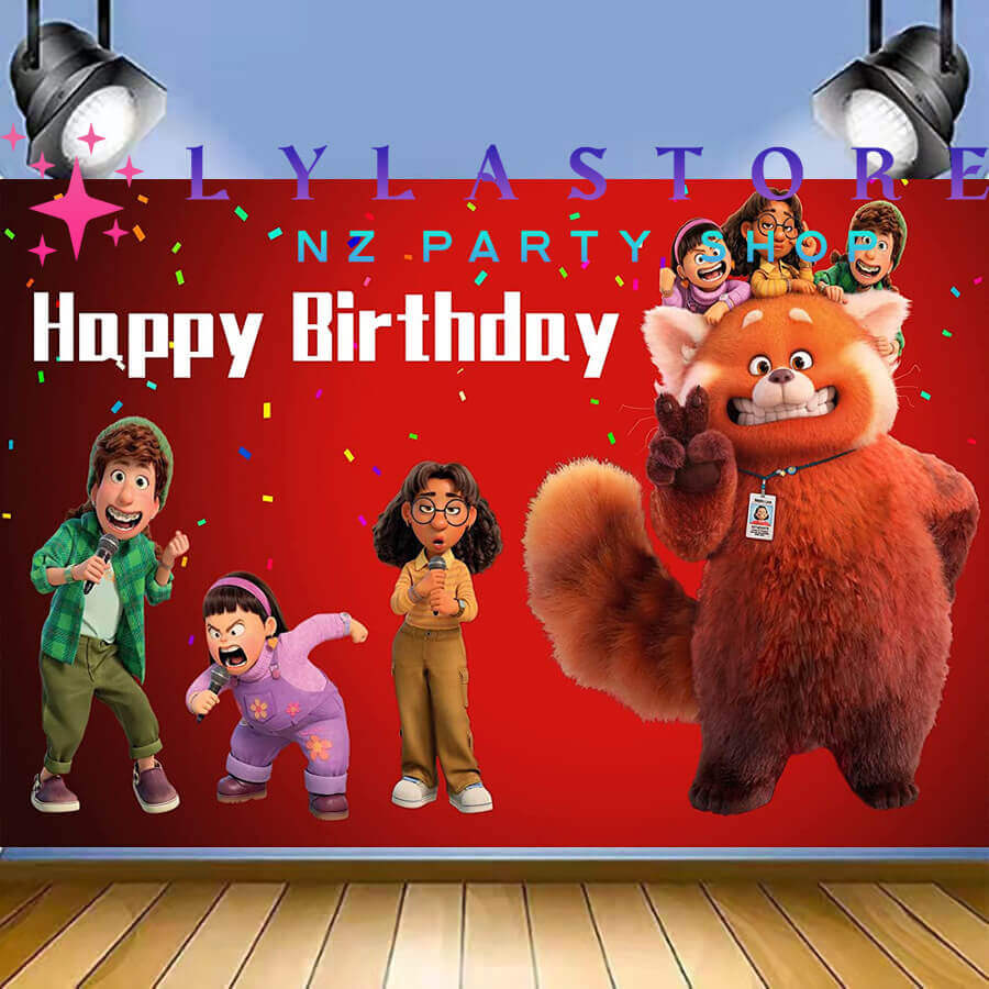 Turning Red Birthday Party Backdrop | Banner - 28