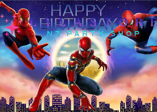 Spiderman Birthday Party Backdrop | Banner - 35