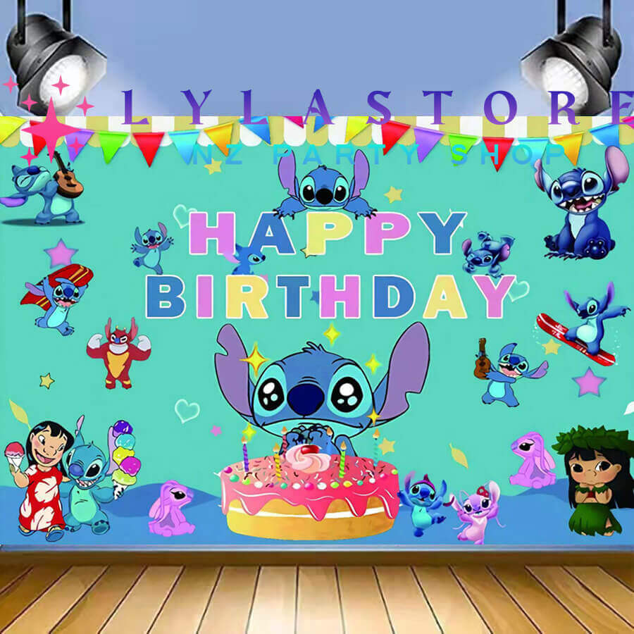 Disney Stitch Birthday Party Backdrop | Banner - 38