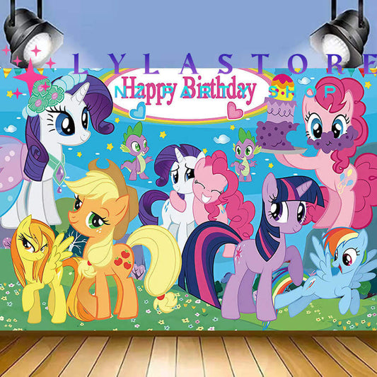 Little Pony Birthday Party Backdrop | Banner - 44