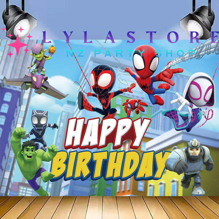 Spidey Birthday Party Backdrop | Banner - 45
