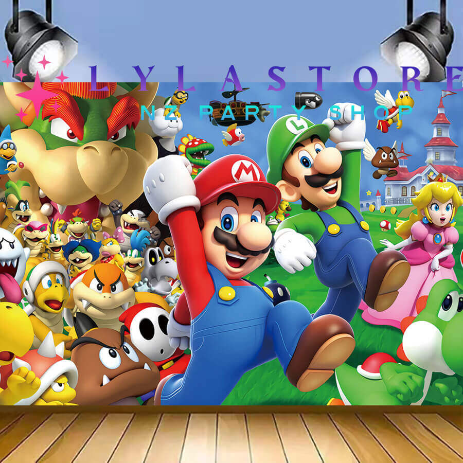 Super Mario Birthday Party Backdrop | Banner - 51