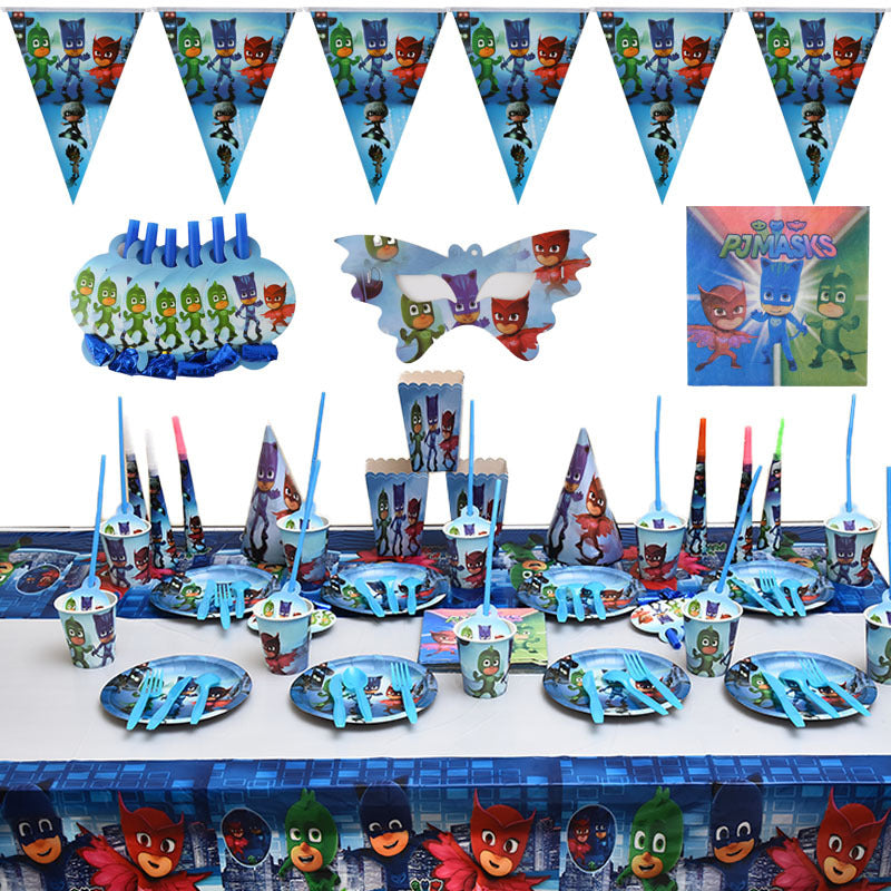 145Pcs PJ Masks Birthday Party Decorations
