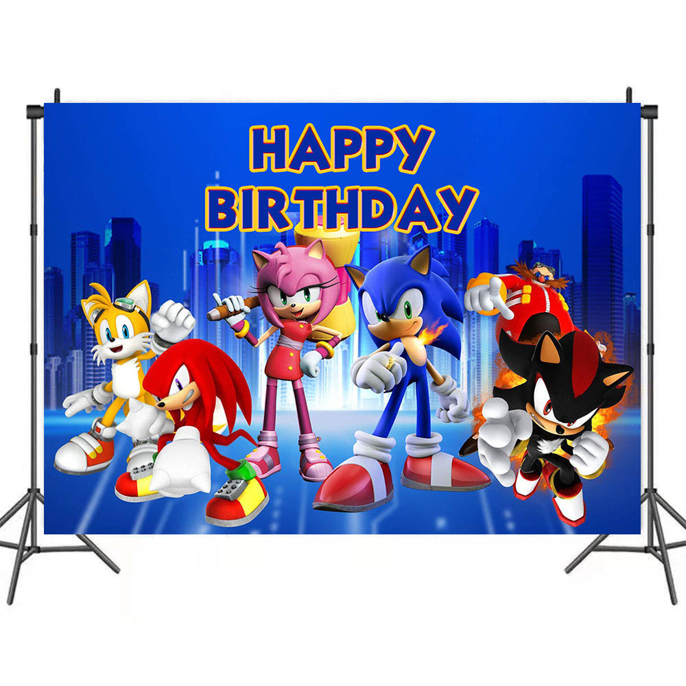 Sonic Birthday Backdrop - Perfect for Sonic-themed Parties and Events