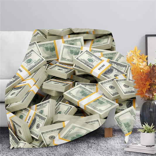 Dollars & Dreams Flannel Blanket - Soft & Cozy for Any Occasion - lylastore